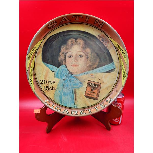 Satin Cigarettes Advertising Tray