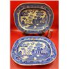 Image 1 : 1890 & 1891 Staffordshire Victorian Blue Willow China Platters