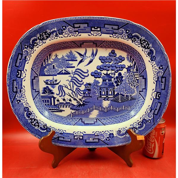 1860 F. Primaves Cardiff Blue Willow China Platter