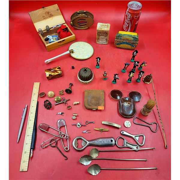 VTG Smalls Lot Including Brass Center Pin Fishing Reel