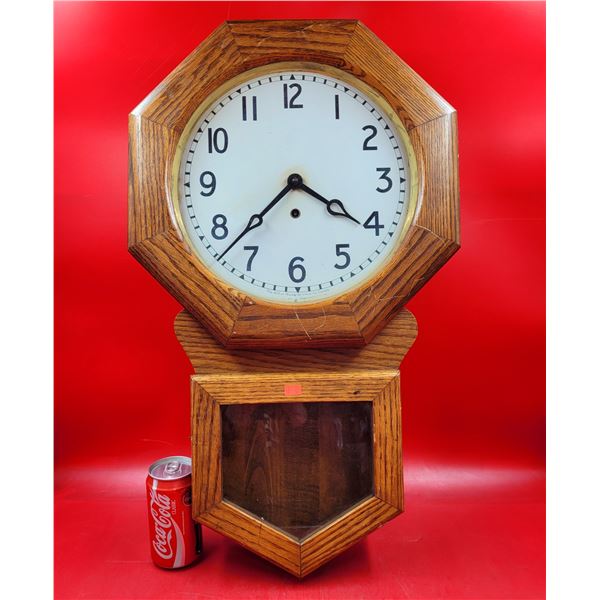 Brandon The Arthur Pequegnat Clock Co. Eight Day Wooden Wall Clock Made In Canada
