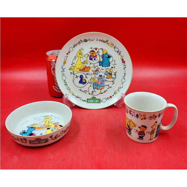 VTG Gorham Fine China Sesame Street Plate, Bowl & Mug