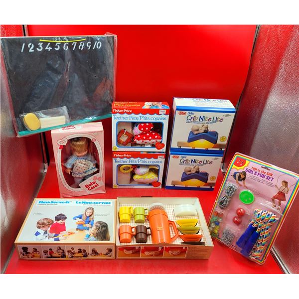 Mini-Serve-It Girl's Fun Set, Crib Nite Lites, Teether Pets & Toys Lot