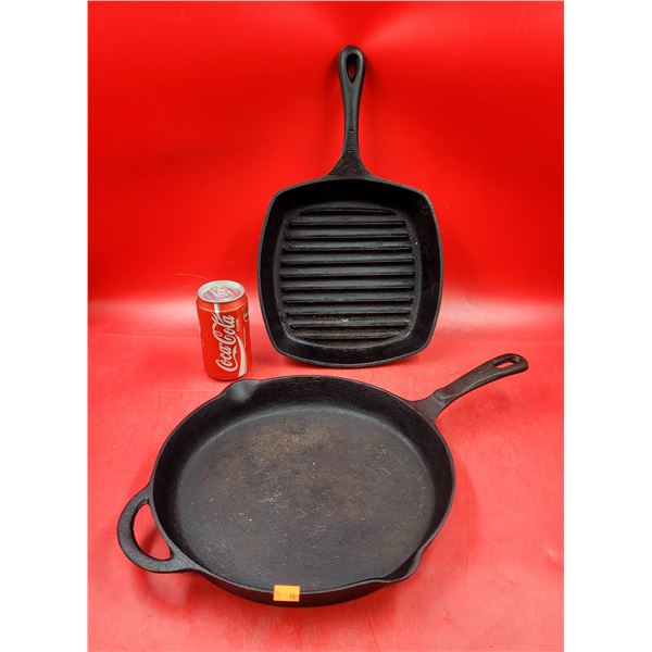Cast Iron Palm Square Grill Pan & Round Skillet Pan