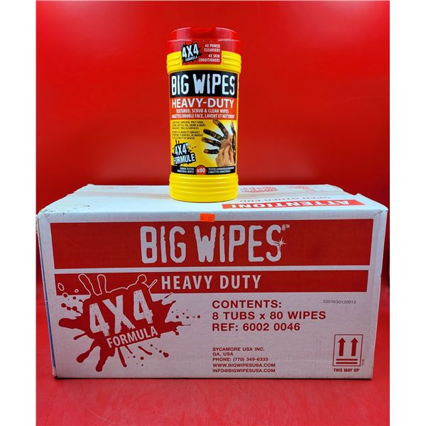 8 Tubs Of Big Wipes Heavy Duty 4x4 Formula Wipes