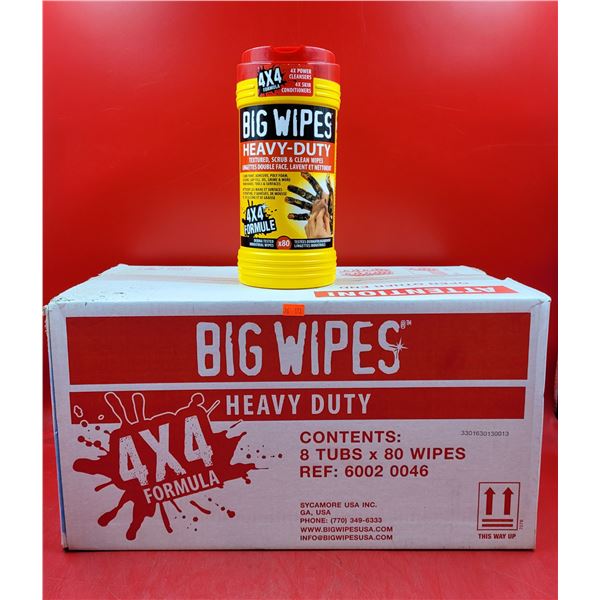 8 Tubs Of Big Wipes Heavy Duty 4x4 Formula Wipes