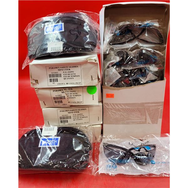 Clear & Dark Lens Safety Goggle Lot w/ Carrying Cases