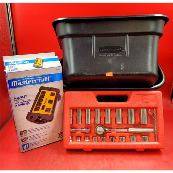 Rubbermaid Tubs, Mastercraft 8-Outlet Power Bar, & KC Pro Socket Set