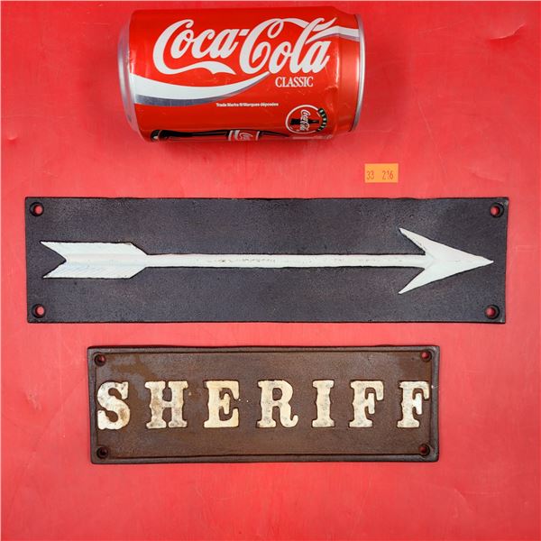 Cast Sheriff & Directional Arrow Sign