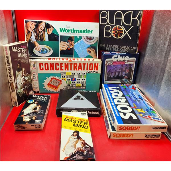 VTG Board Game Lot (Mastermind, Sorry!, Concentration, Clue, etc.)