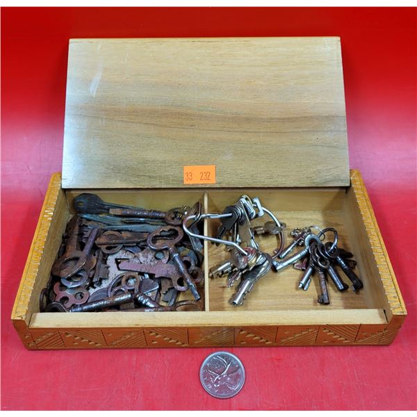 Wooden Box Of Skeleton Keys