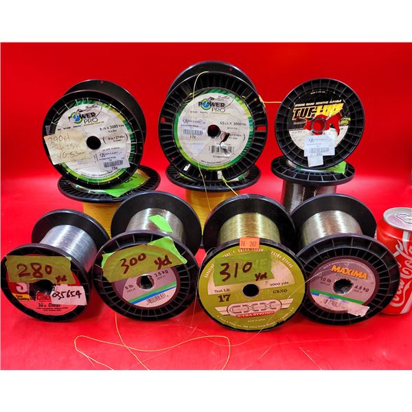 Lot Of Misc. Fishing Line (Power Pro, Tuf-Line, Maxima, Etc.)