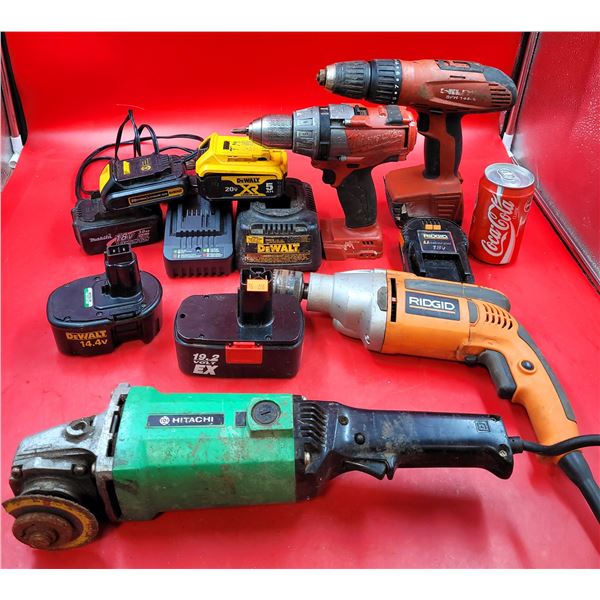 Lot Of Power Tools, Batteries & Battery Charger (DeWalt, Ridgid, Hilti, Hitachi, Etc.)