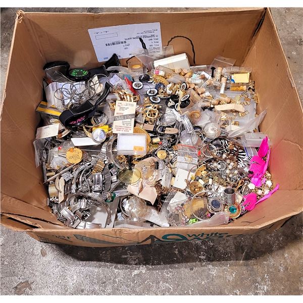 Box Full Of Watch Parts and Pieces
