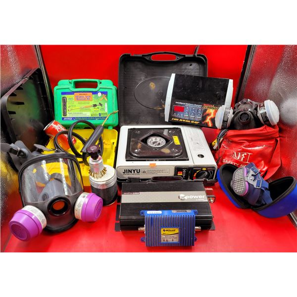 Raspatory Masks, Battery Charger, Tools & Electronics Lot