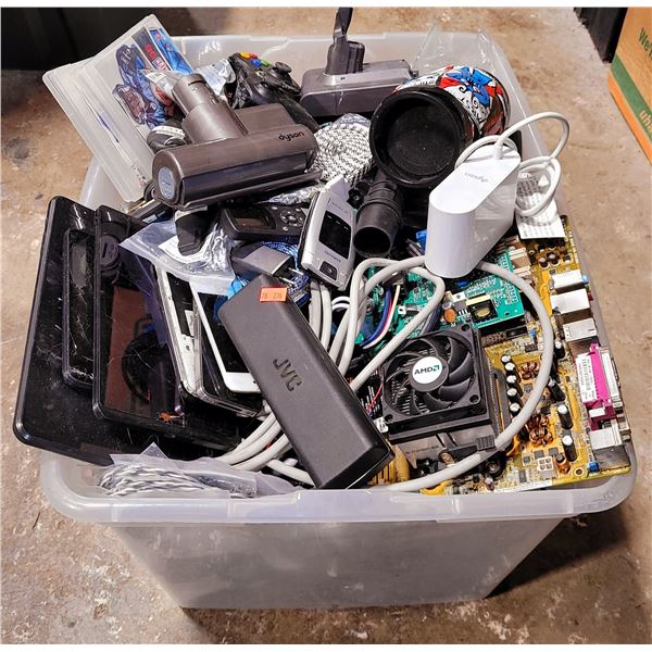 Large Bin Full Of Misc. Electronics