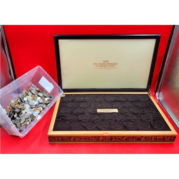 The Golden Treasures Of Ancient Egypt Coin Display Case & Coin Lot