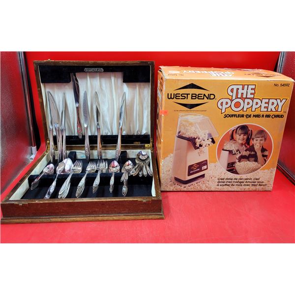 West Bend The Poppery Popcorn Maker & The Cactus Cabinet Cutlery