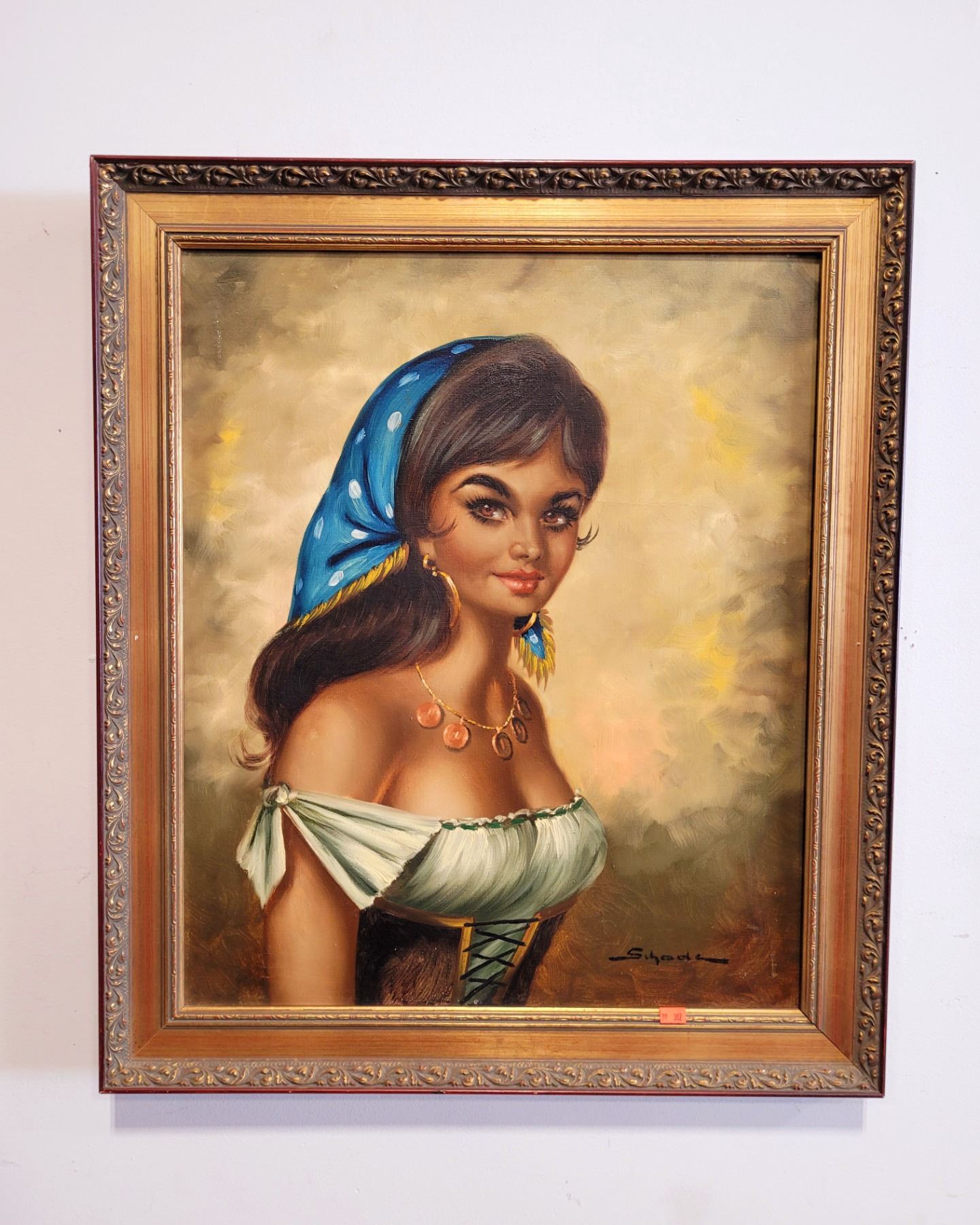 Framed & Signed Portrait Oil Painting