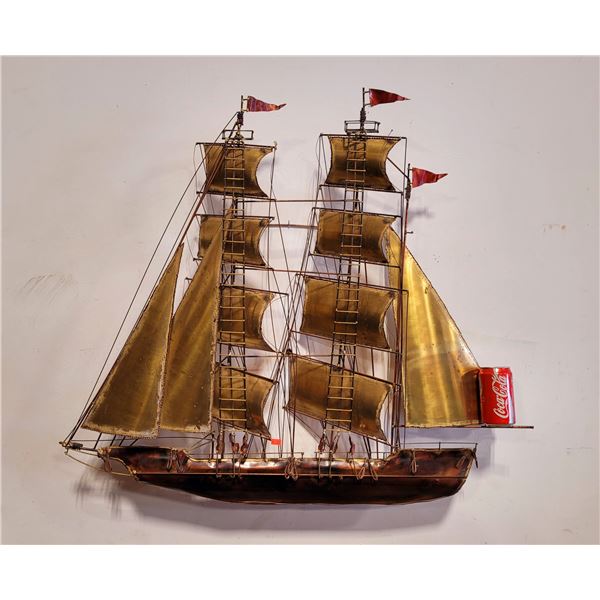 Brass Pirate Ship Décor