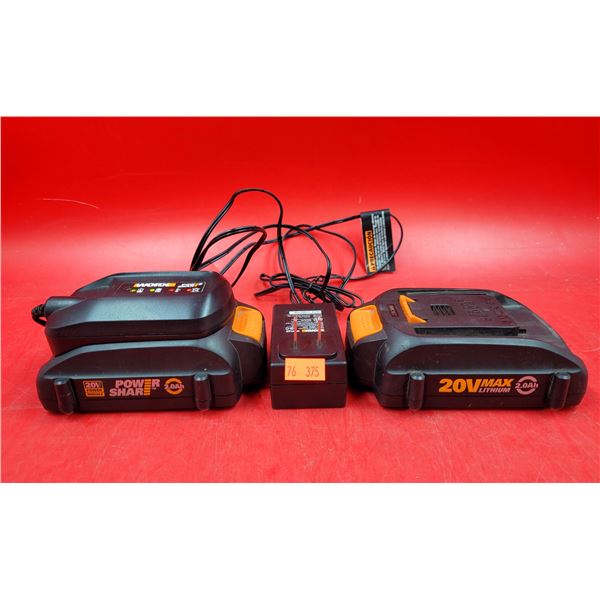 Worx 20V Power Share Batteries & Charger