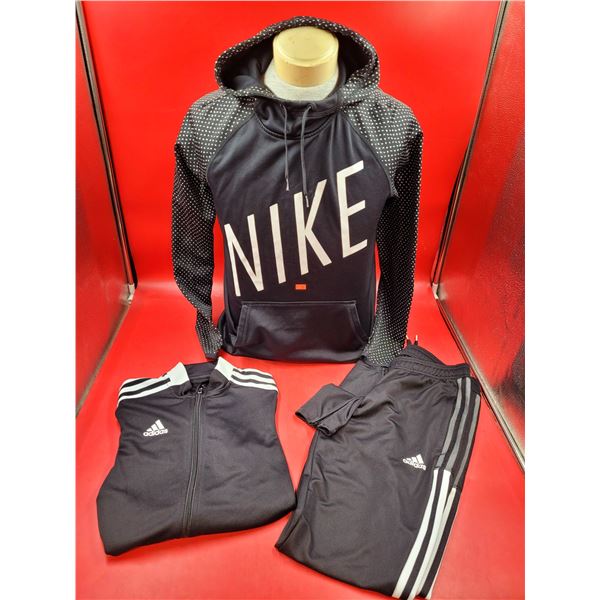 Nike Hoodie, Adidas Sweater, & Adidas Training Pants