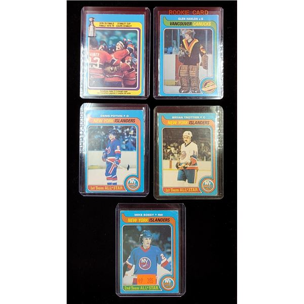 Assorted VTG Hockey Cards (Hanlon, Potvin, Trottier, etc.)