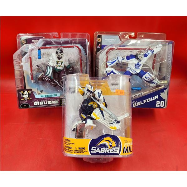 3 NHL Action Figures (Gigeure, Belfour, & Miller)