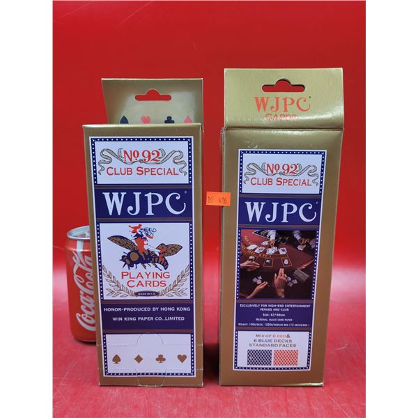 2 Sets Of Casino-Grade Wax Coated WJPC Club Special Playing Cards