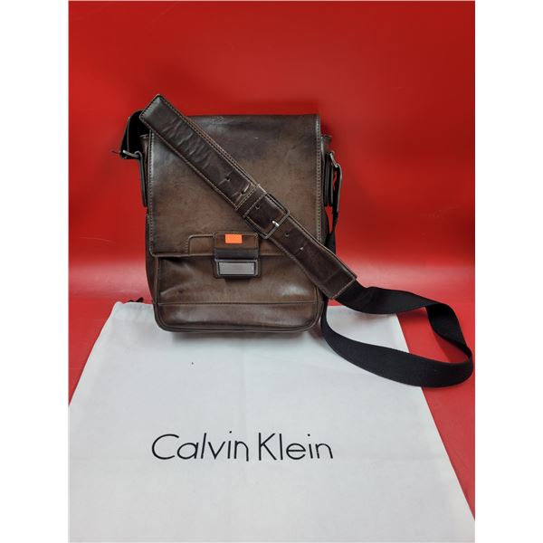 Calvin Klein Brown Leather Satchel