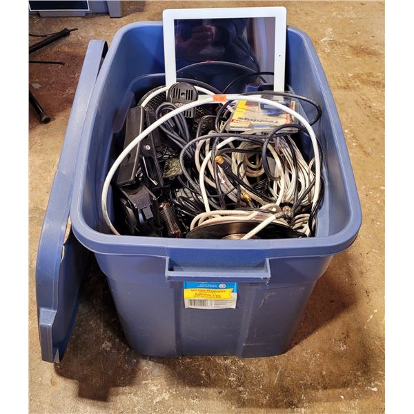 Electronics Lot w/ iPad, Speaker Wire, Fan, Assorted Cords, & More