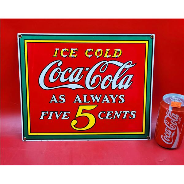 VTG Metal Coca-Cola Porcelain Advertising Sign