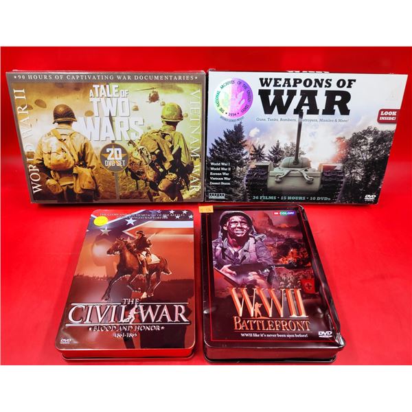 War Movie/Documentary DVDs w/ Weapons of War, A Tale of Two Wars, The Civil War, & WWII Battlefront