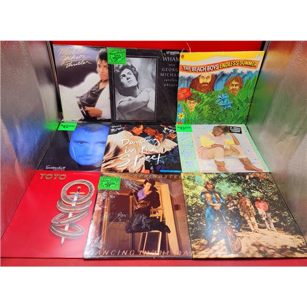 Assorted Vinyl Record Lot (Bruce Springsteen, Michael Jackson, etc.)