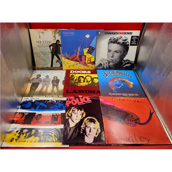Assorted Vinyl Record Lot (David Bowie, Alice Cooper, etc.)