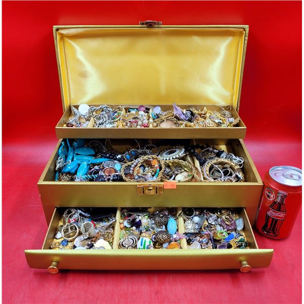 Assorted Costume Jewelry w/ Jewelry Box