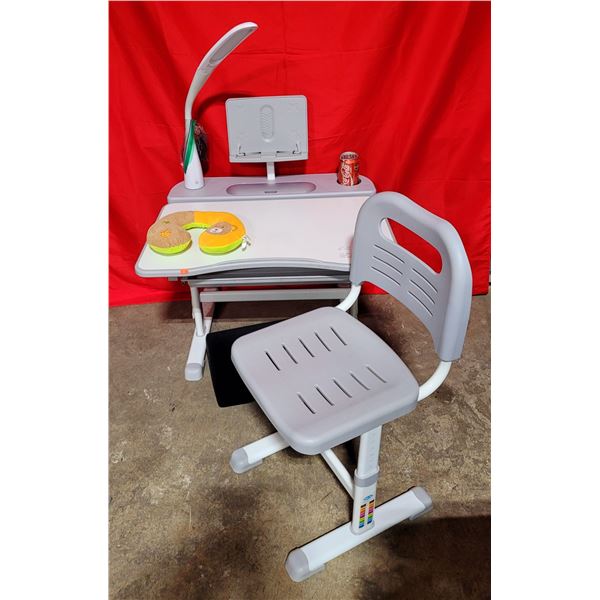 Adjustable Children's Learning Desk w/ Flight/Desk Pillow, Foot Support, & Lamp