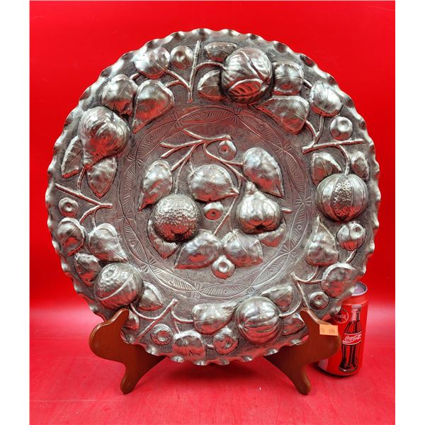 MCM Metal Repousse Decorative Wall Plate