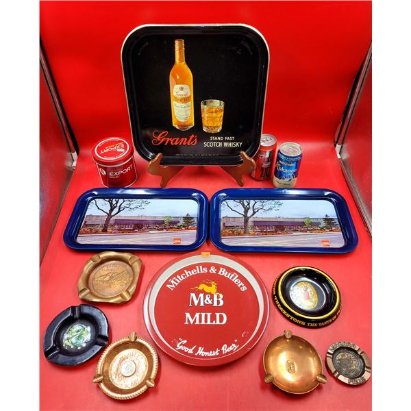 Assorted Advertising Trays & Ashtrays