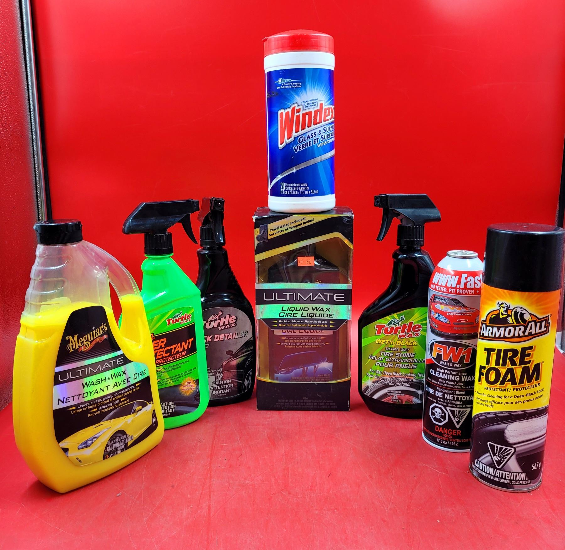 Car Detailing Lot w/ Turtle Wax Protectant, Meguiar's Wash & Wax, Tire ...