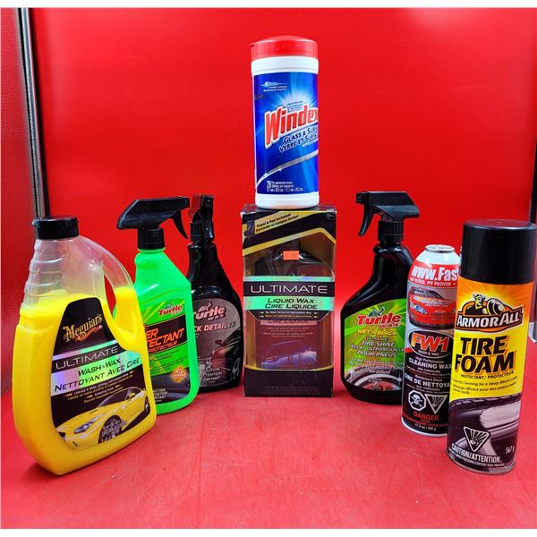 Car Detailing Lot w/ Turtle Wax Protectant, Meguiar's Wash & Wax, Tire Foam, & More