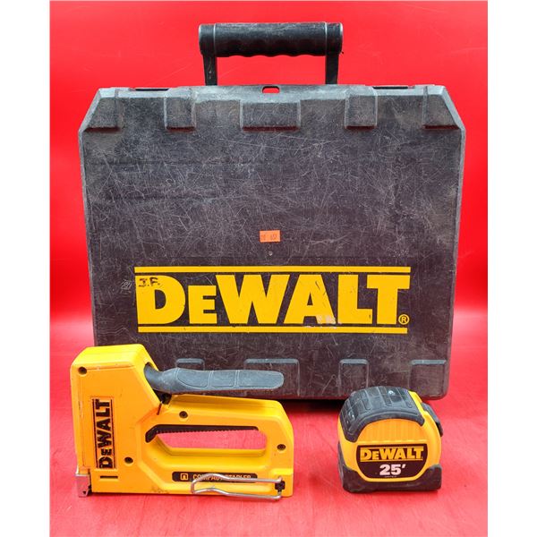 DeWalt Stapler, Case, & Measuring Tape