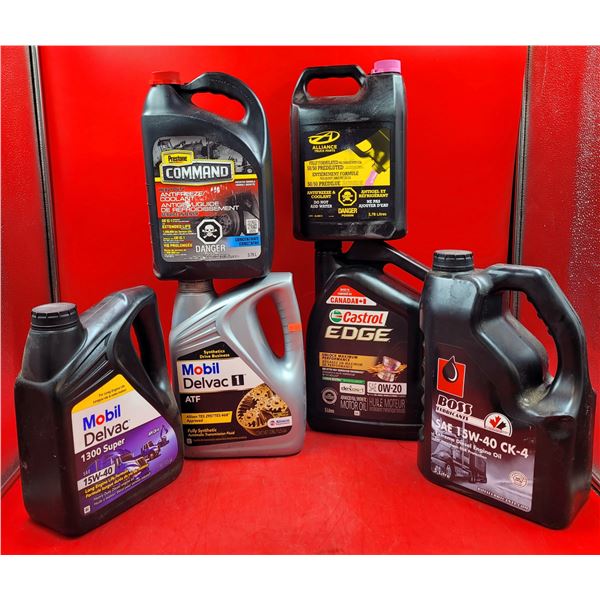Vehicle Maintenance Lot w/ Coolant, Synthetic Transmission Fluid, Diesel Engine Oil, & More