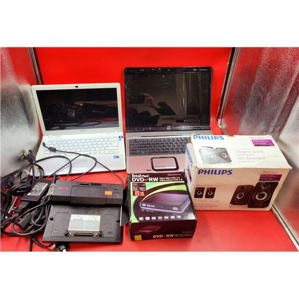 Electronics Lot w/ 2 Laptops, Philips Speakers, & More