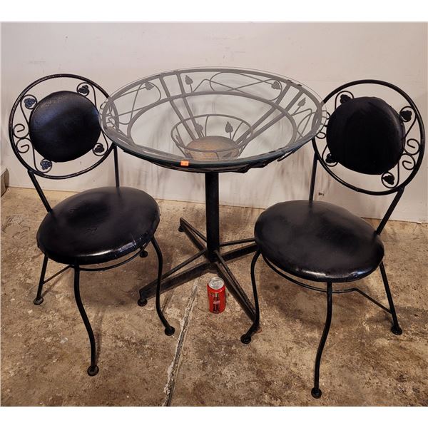 VTG Metal Bistro Table w/ 2 Matching Chairs