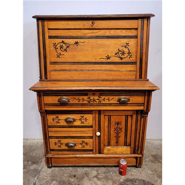 VTG Wooden Arts & Crafts Secretary Desk