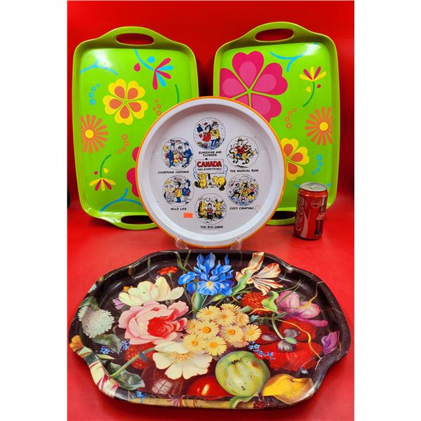 4 VTG Serving Trays (Includes 2 MCM Melamine Serving Trays)