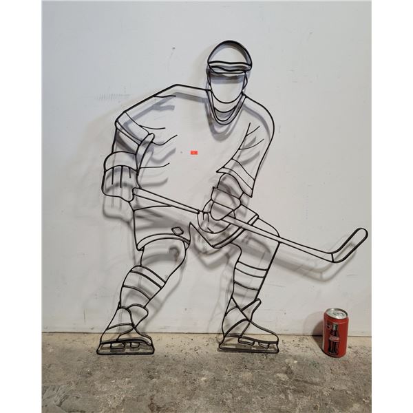 Metal Hockey Player Cutout Decor