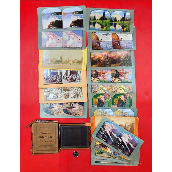VTG Eastman Lantern Slide Plates & Stereoscope Slides