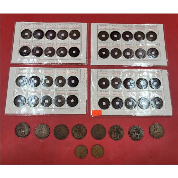 Antique Chinese Coins & British Pennies/Half Pennies